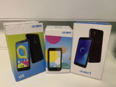 3 X REFURBISHED MOBILE PHONES IE ALCATEL PIXI4, ALCATEL 1, ALCATEL U5