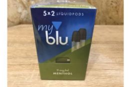 360 x New Sealed MyBlu Liquidpods Menthol 2 Pack 9MG Pod System - Vape