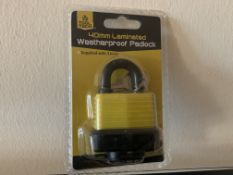 96 X BRAND NEW TOOL TECH 40MM LAMINATED WEATHERPROOF PADLOCKS IN 2 BOXES