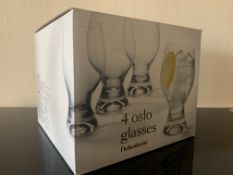 6 X BRAND NEW BOXES OF 4 OSLO GLASSES ( 450ML ) RRP £20 EACH