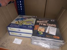 LOT CONTAINING 2 X BRAINBOX MATHS PACK YEARS 1 AND 2, 23 X TTS NO NONSENSE NUMBER FRACTIONS AGES 6-8