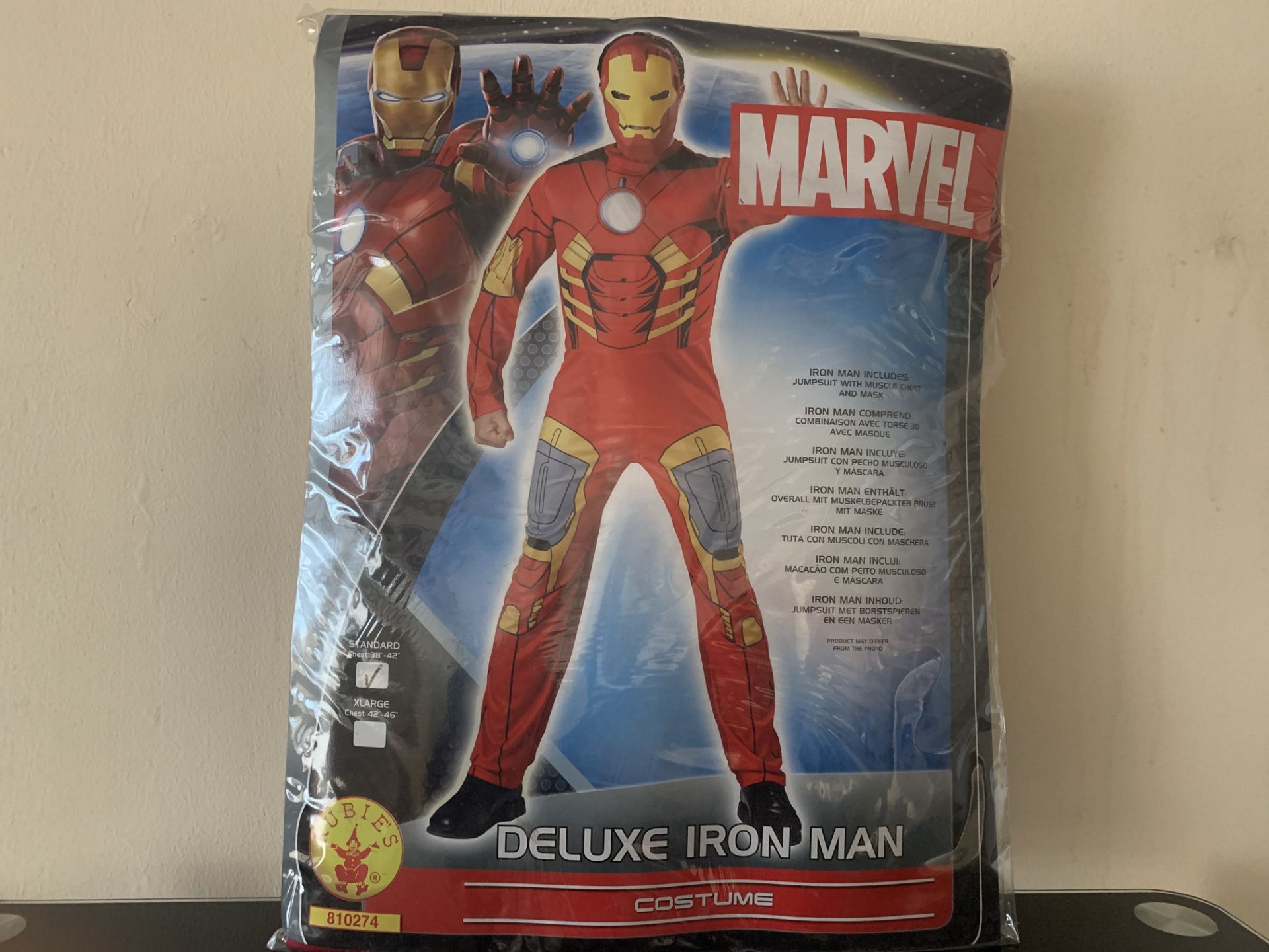12 X BRAND NEW RUBIES MARVEL DELUXE IRONMAN COSTUMES CHEST SIZE 38-42
