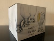 6 X BRAND NEW BOXES OF 4 OSLO GLASSES ( 450ML )