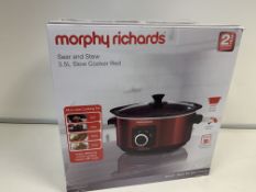 BRAND NEW MORPHY RICHARDS SEAR AND STEW 3.5L SLOW COOKER RED