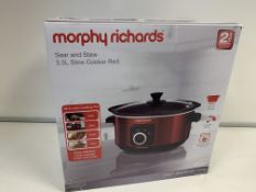 BRAND NEW MORPHY RICHARDS SEAR AND STEW 3.5L SLOW COOKER RED