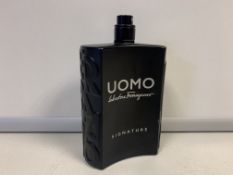 1 X TESTER 90-100% FULL BOTTLE UOMO SALVATORE FERRAGAMO SIGNATURE EDP 100ML