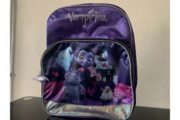 12 X VAMPIRINA SATIN BACKPACKS WITH FRONT POCKET IN 1 BOX