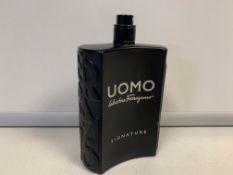 1 X TESTER 90-100% FULL BOTTLE UOMO SALVATORE FERRAGAMO SIGNATURE EDP 100ML