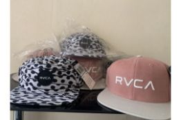 6 X BRAND RVCA CAPS RRP £150.00