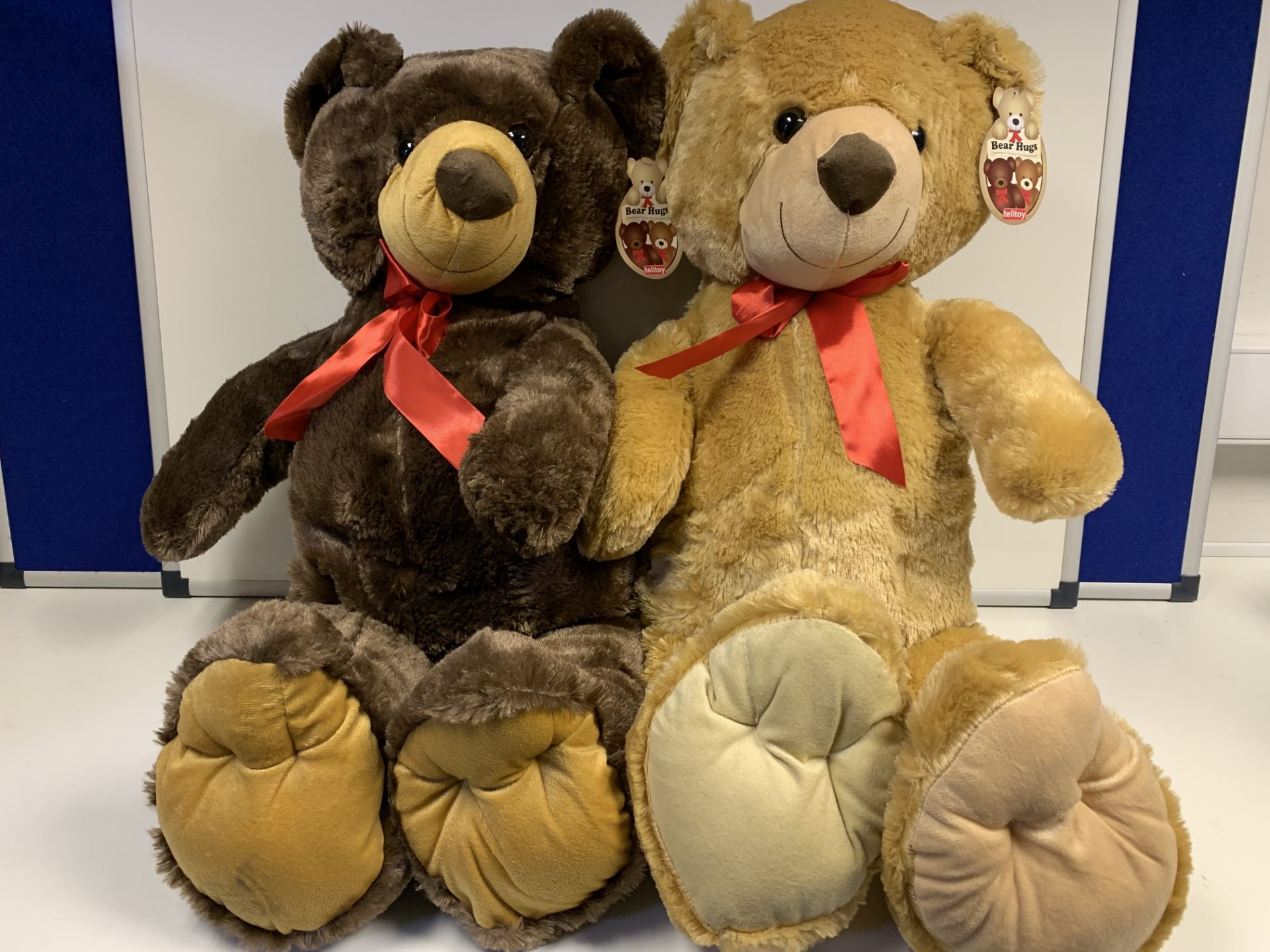 2 X TELITOY 100CM TEDDY BEARS