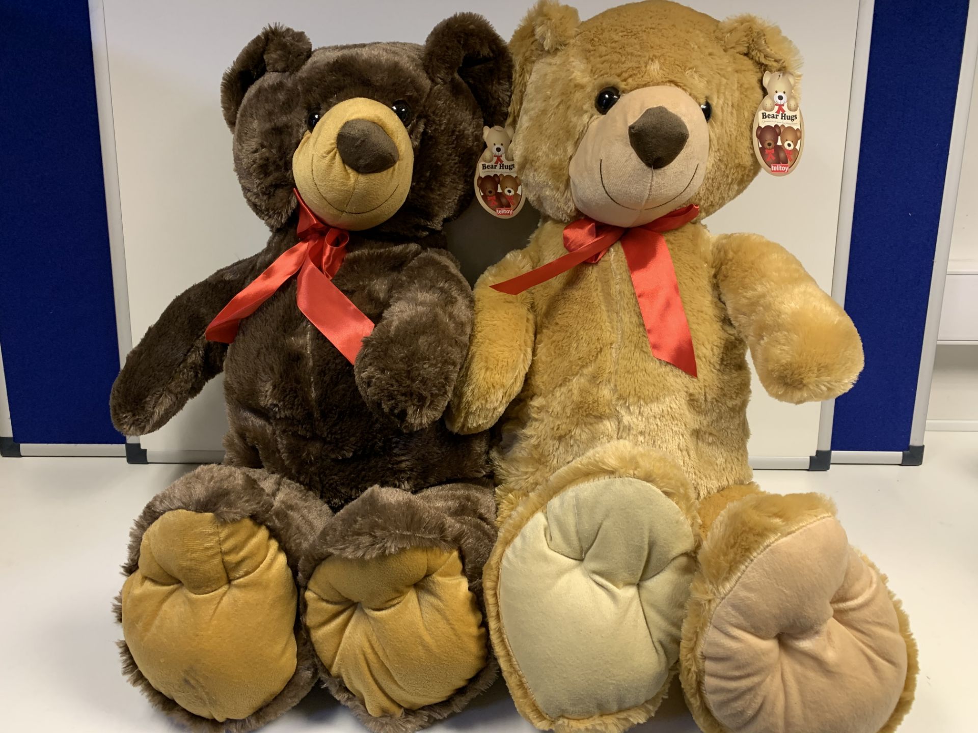 2 X TELITOY 100CM TEDDY BEARS