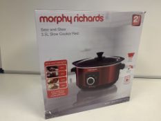 2 X BRAND NEW MORPHY RICHARDS SEAR AND STEW 3.5L SLOW COOKER RED