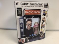 12 X BRAND NEW PALADONE PORTABLE PARTY PHOTO BOOTHS WITH 15 PROPS IN 1 BOX