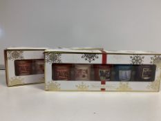 10 X BRAND NEW FESTIVE VOTIVE 5 PIECE CANDLE SETS