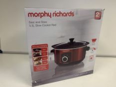 2 X BRAND NEW MORPHY RICHARDS SEAR AND STEW 3.5L SLOW COOKER RED