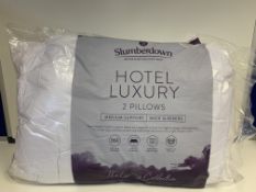 8 X BRAND NEW SLUMBERDOWN HOTEL LUXURY MEDIUM SUPPORT BACK SLEEPERS PILLOWS IN 1 BAG