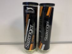 18 X BRAND NEW BOXED TUBES OF 4 SLAZENGER OPEN TENNIS BALLS IN 1 BOX