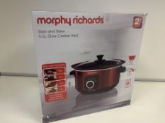 2 X BRAND NEW MORPHY RICHARDS SEAR AND STEW 3.5L SLOW COOKER RED