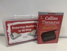 7 X BRAND NEW TTS ENSURING MASTERY IN WRITING AND 3 X COLLINS THEASAURUS COMPACT EDITIONS