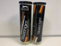 18 X BRAND NEW BOXED TUBES OF 4 SLAZENGER OPEN TENNIS BALLS IN 1 BOX