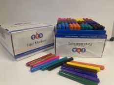 5 X BRAND NEW TTS FIRST MARKERS SETS WITH 144 ASSORTED COLOURED MARKER PENS