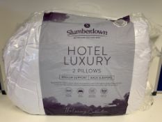 8 X BRAND NEW SLUMBERDOWN HOTEL LUXURY MEDIUM SUPPORT BACK SLEEPERS PILLOWS IN 1 BAG