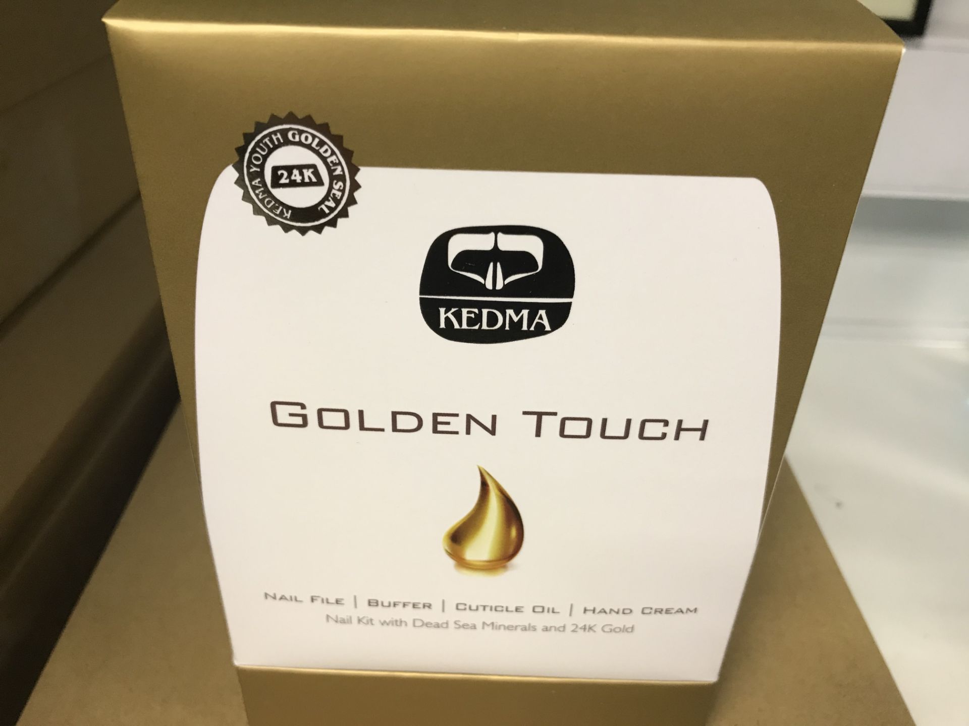 KEDMA GOLDEN TOUCH NAIL KIT WITH DEAD SEA MINERALS AND 24K GOLD, EACH SET CONTAINS NAIL FILE,