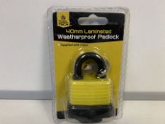 6 X BRAND NEW TOOL TECH 40MM LAMINATED WATERPROOF PADLOCKS