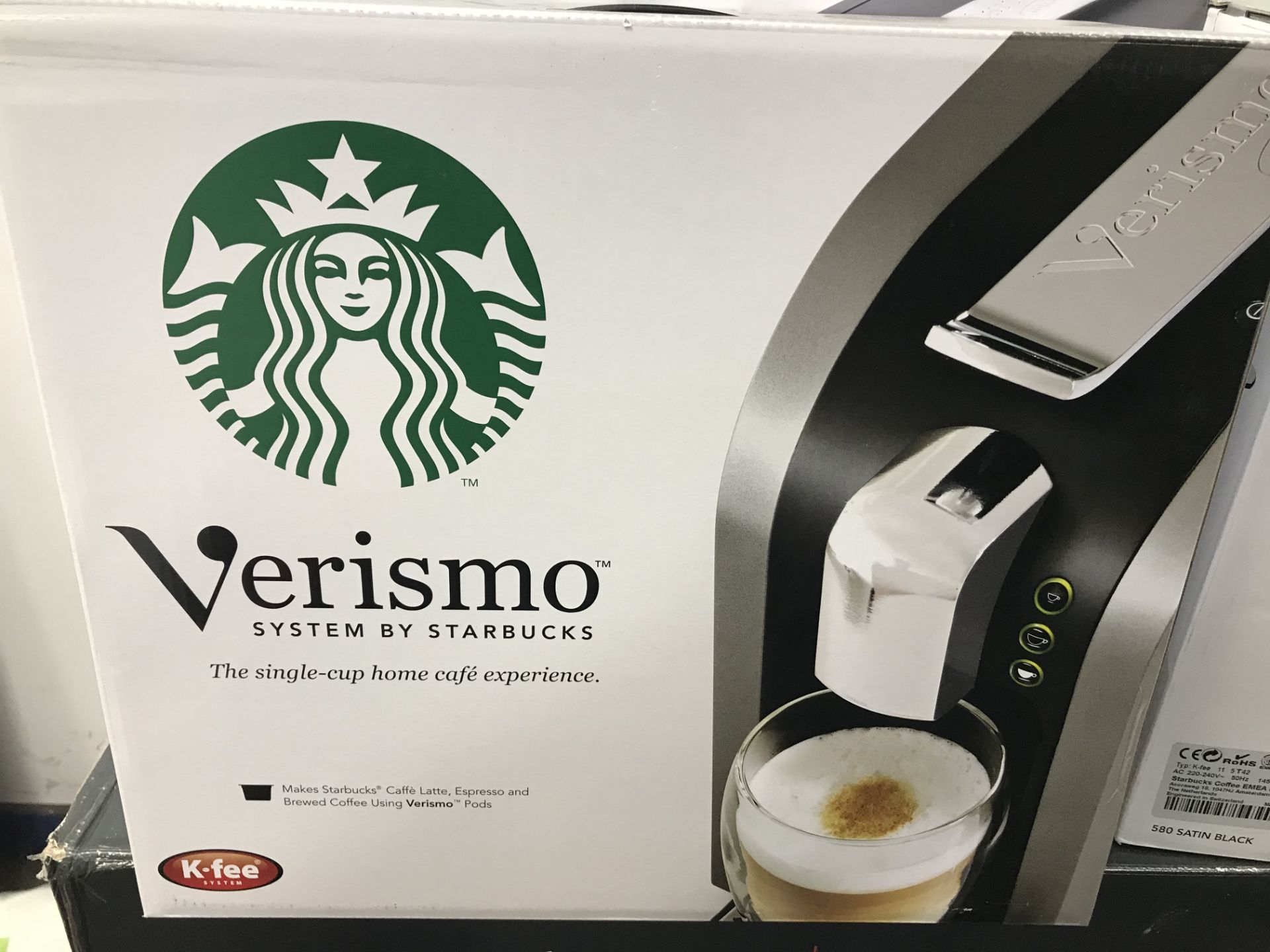 RETAIL BOXED VERISMO SYSTEMS BY STARBUCKS SILVER COFFEE MACHINE 3.5LTR