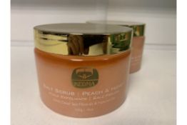 KEDMA 550G PEACH AND HONEY SALT SCRUB WITH DEAD SEA MINERALS AND NATURAL OILS