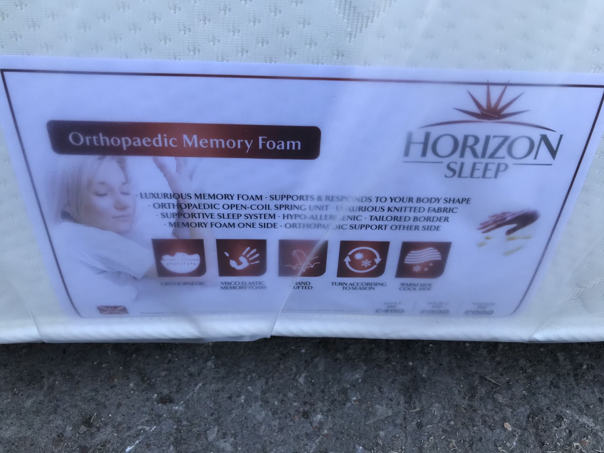 BRAND NEW DOUBLE SIZE HORIZON SLEEP ORTHOPAEDIC MEMORY FOAM MATTRESS RRP £899.00 - Image 2 of 2