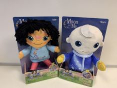 3 x BRAND NEW BOXED ASSORTED MOON AND ME PLUSH TALKING TOYS