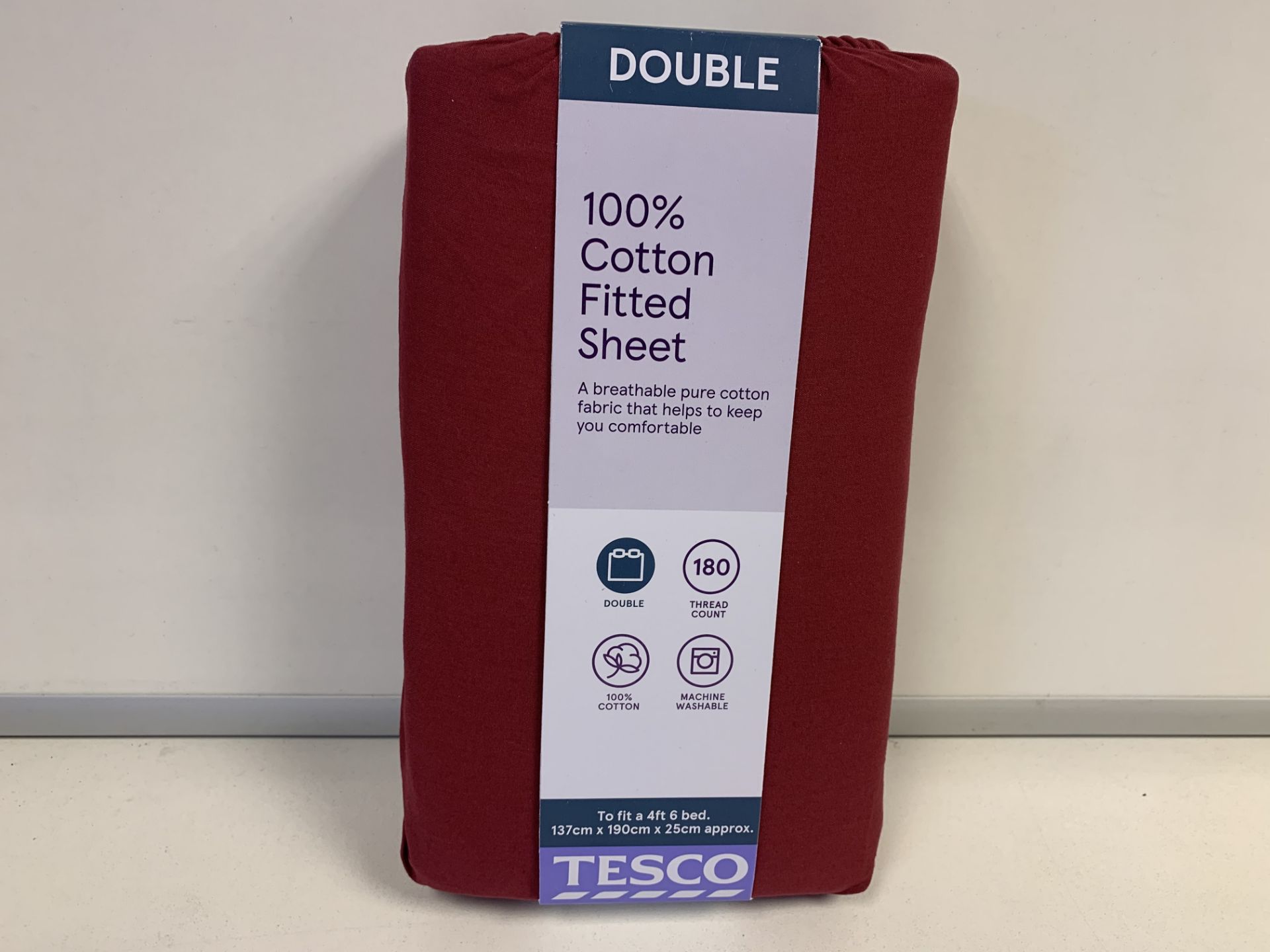 (NO VAT) 16 X BRAND NEW TESCO BERRY 100% COTTON DOUBLE FITTED SHEETS