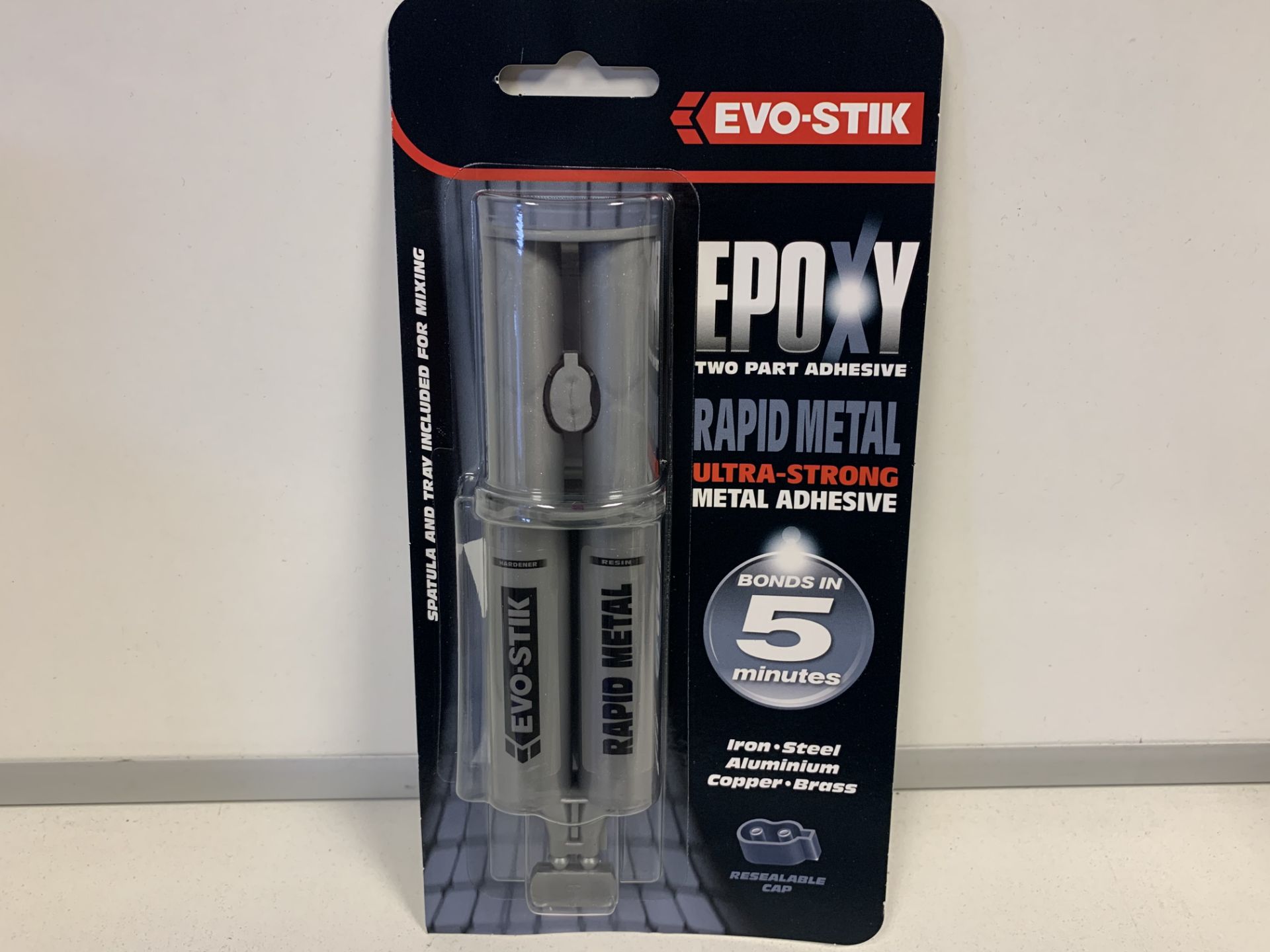 96 X 25ML EVO - STICK EPOXY TWO PART ADHESIVE RAPID METAL ULTRA STRONG METAL ADHESIVE IN 16 BOXES