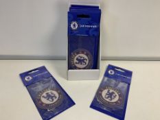 150 X CHELSEA FC CAR AIR FRESHENERS IN 6 BOXES