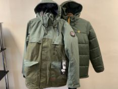 3 X BRAND NEW BILLABONG COATS IE CRAFTMAN, ALDER IN SIZES MEDIUM AND SMALL TOTAL RRP £380.00