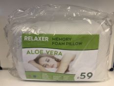 2 X BRAND NEW ALOE VERA RELAXER MEMORY FOAM PILLOW RRP £59.99 EACH PILLOW