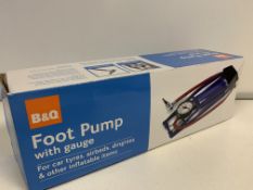 24 X BRAND NEW FOOT PUMPS WITH GAUGE IN 2 BOXES