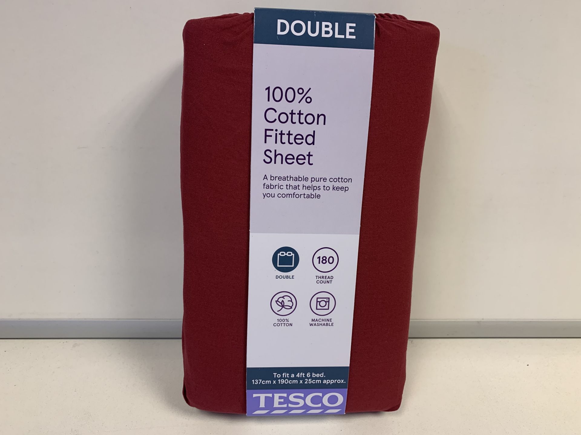 (NO VAT) 16 X BRAND NEW TESCO BERRY 100% COTTON DOUBLE FITTED SHEETS