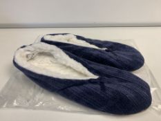 30 X BRAND NEW CHENIL BLUE SOCK SLIPPERS