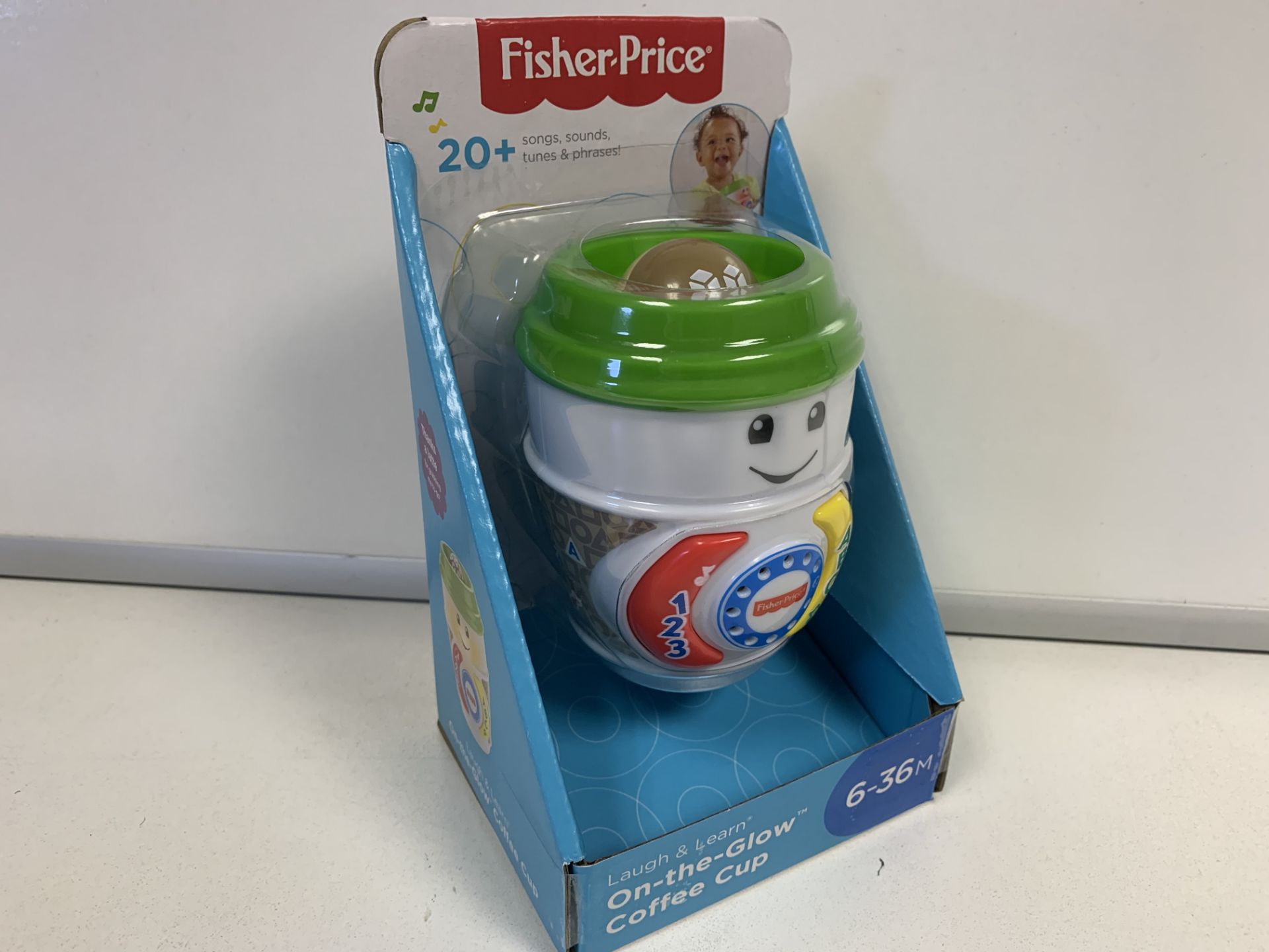 24 X BRAND NEW FISHER PRICE LAUGH AND LEARN ON THE GLOW COFFEE CUP IN 4 BOXES