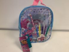 24 X BRAND NEW TROLLS ACTIVITY CARRY CASES WITH ACTIVITY BOOK, STICKERS, MARKERS, PENCIL, SHARPENER,