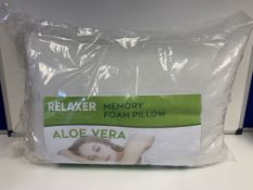 2 X BRAND NEW ALOE VERA RELAXER MEMORY FOAM PILLOW RRP £59.99 EACH PILLOW