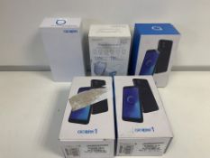 5 X RETAIL BOXED OPEN NETWORK MOBILE PHONES INCLUDING TP LINK, ALCATEL 1, ETC