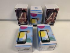 5 X RETAIL BOXED OPEN NETWORK MOBILE PHONES INCLUDING ALCATEL PIXI 4 , NOKIA 1, ETC