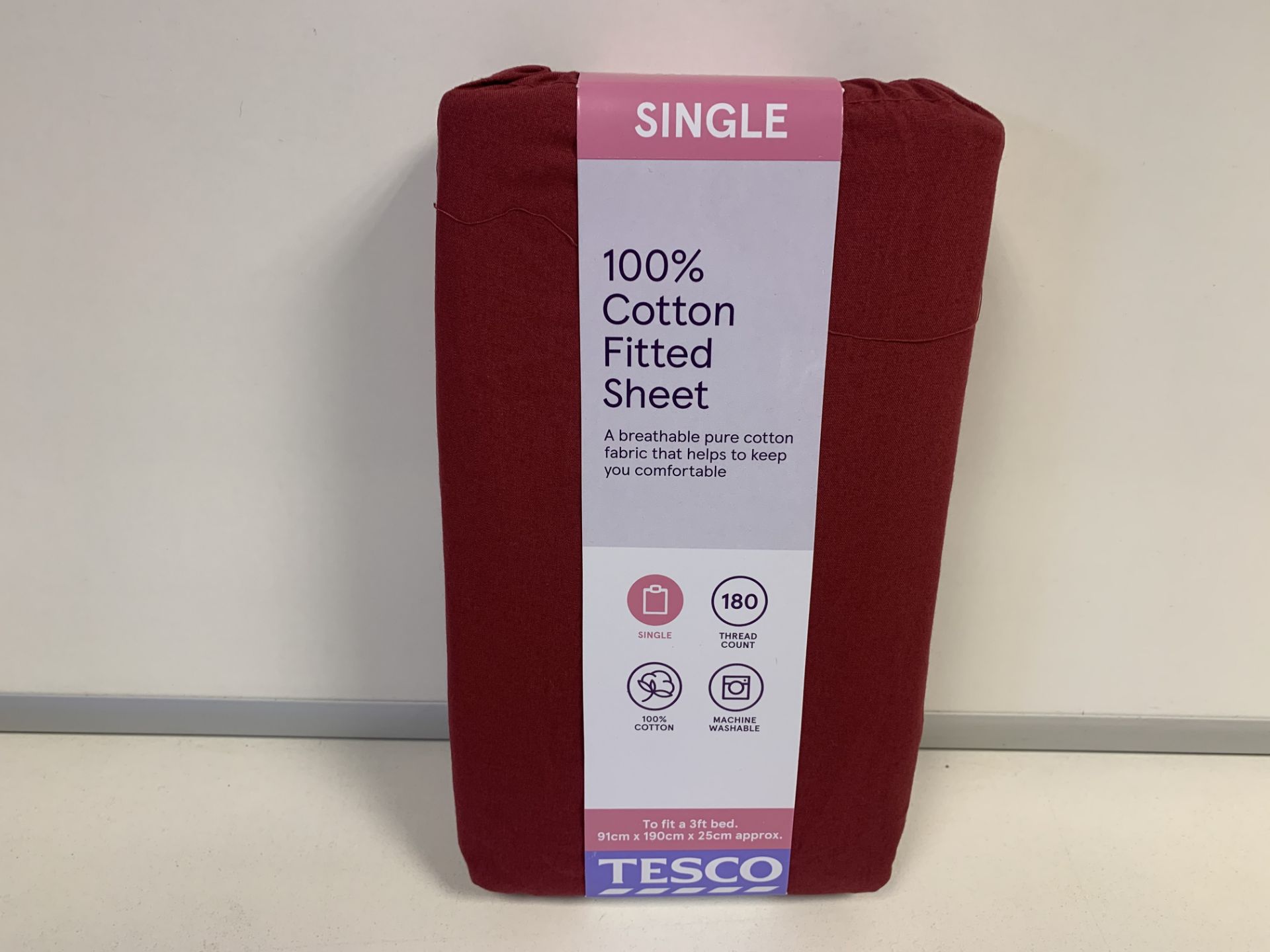 (NO VAT) 18 X BRAND NEW TESCO BERRY 100% COTTON SINGLE FITTED SHEETS