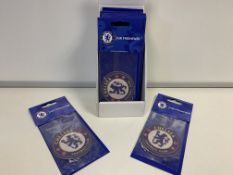 150 X CHELSEA FC CAR AIR FRESHENERS IN 6 BOXES