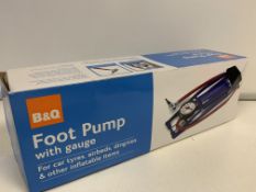 24 X BRAND NEW FOOT PUMPS WITH GAUGE IN 2 BOXES