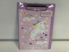 (NO VAT) 24 X BRAND NEW UNICORN NOTEBOOK AND CLIPBOARD SETS