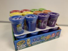 48 X BRAND NEW CRAYOLA SILLY SCENTS 50Z DOUGH TUBS IN DISPLAY BOXES